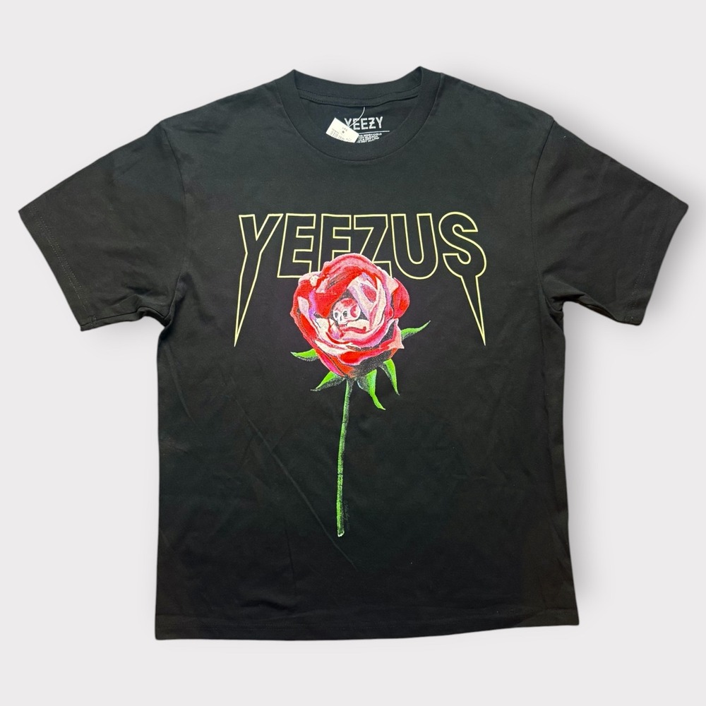 Kanye West Yeezus Tour Rose Skull Graphic T-Shirt Black Medium NWT